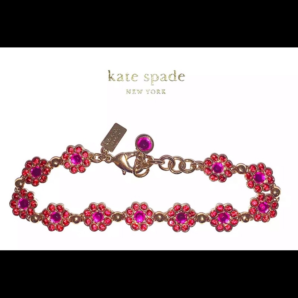 NWOT Kate Spade Gold and Red Bracelet - Picture 6 of 8